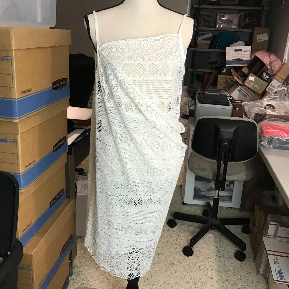 Women's Unbranded white crochet wrap dress/coverup OS